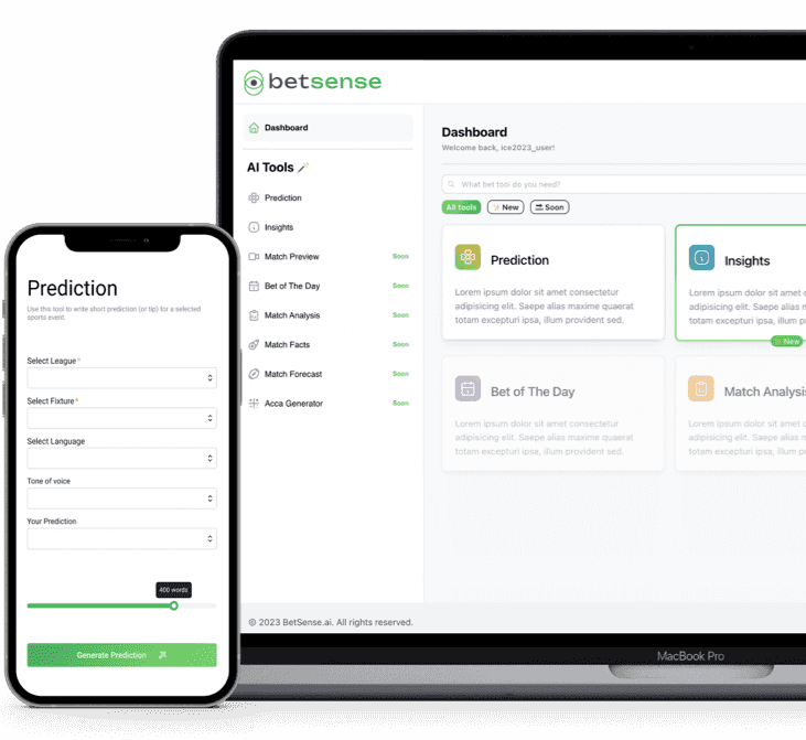 Betsense.ai mockup